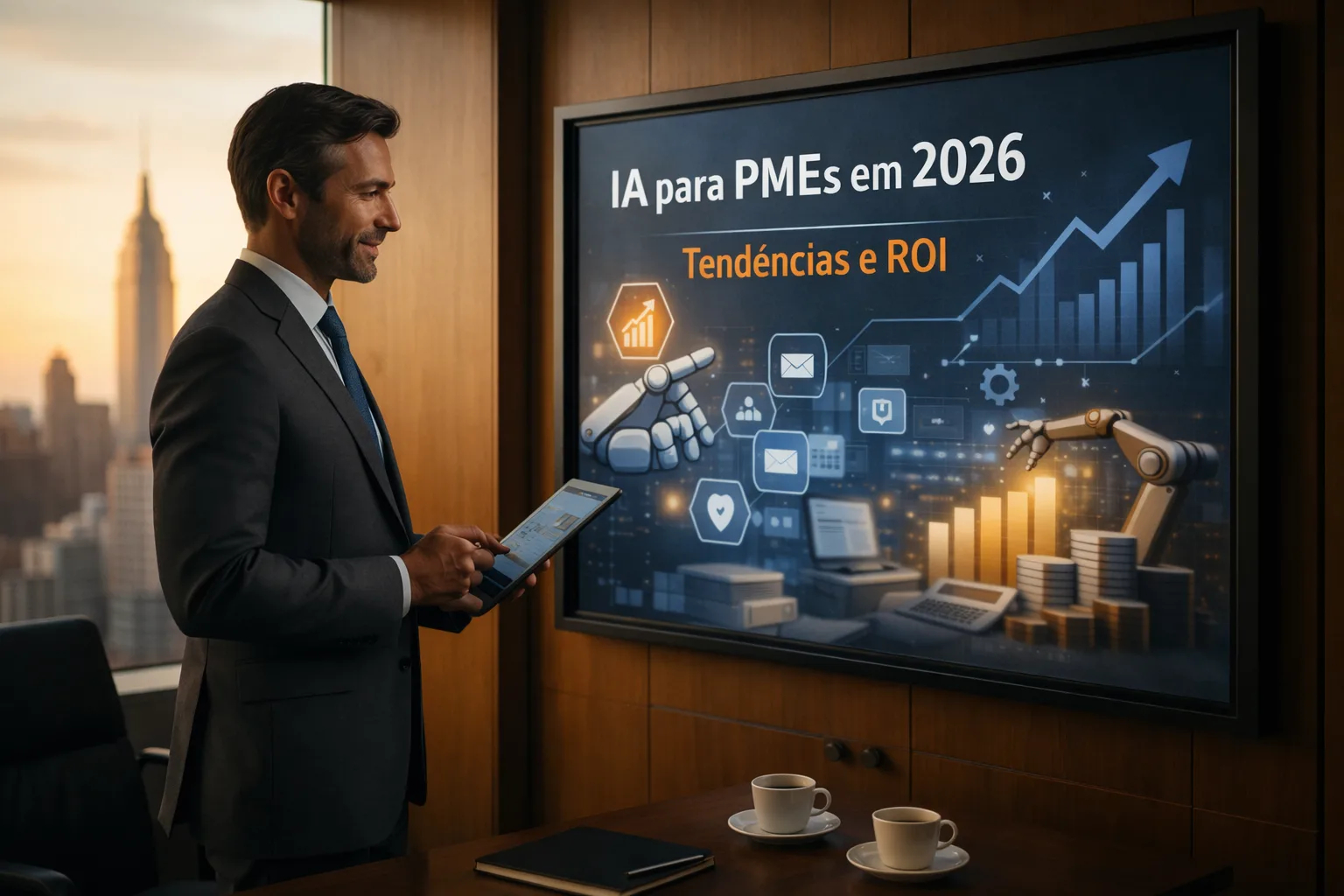 Homem olhando o dashboard de uma empresa